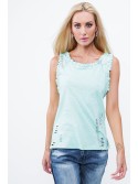 Tricou dama cu decupaj pe spate, menta ZZ1095 - Magazin online - Boutique